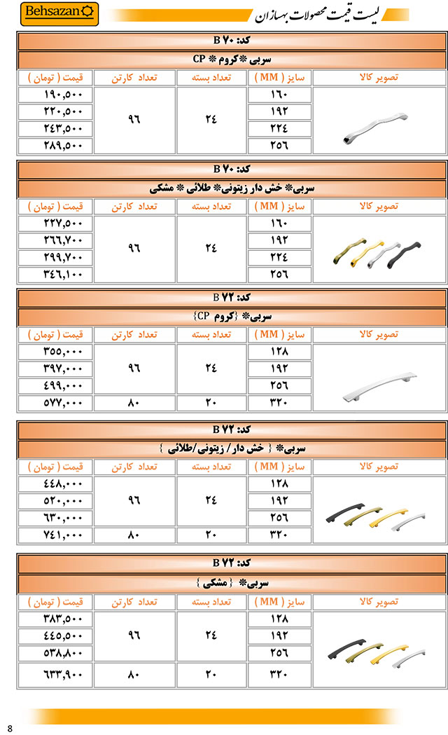 لیست قیمت بهسازان صفحه 8